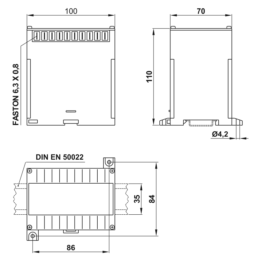 AC Voltage Transducer phaseneutral for average value of the inputs MC2VTS