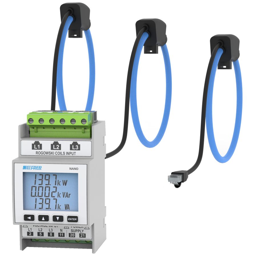 Kit NANO multifunction meters with 3 Rogowski coils